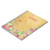 Opulence Gold Floral Hummingbird Notizblock (Linke Seite)