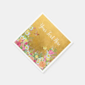 Opulence Gold Floral Hummingbird Serviette (Ecke)
