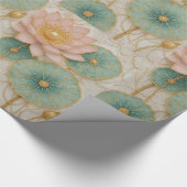 Opulence Pink & Green Floral Wrapping Paper Geschenkpapier (Ecke)