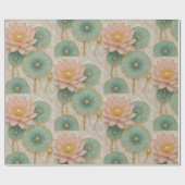 Opulence Pink & Green Floral Wrapping Paper Geschenkpapier (Flach)