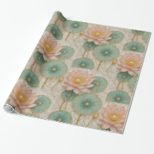Opulence Pink & Green Floral Wrapping Paper