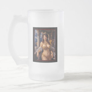 Opulent Beauty Regal Elegantes Porträt von Xzendor Mattglas Bierglas