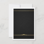 Opulent Black Damask Wedding Save the Date (Rückseite)