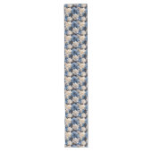 Opulent Blue and Ivory Floral Table Runner Großer Tischläufer (Vorderseite)