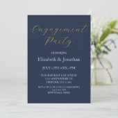 Opulent Blue Engagement Party Einladung (Stehend Vorderseite)
