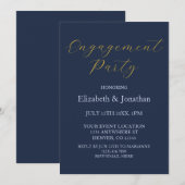 Opulent Blue Engagement Party Einladung (Vorne/Hinten)