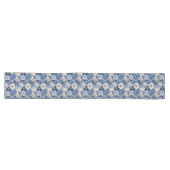 Opulent blue ivory floral elegant dining decor  großer tischläufer (Horizontal)