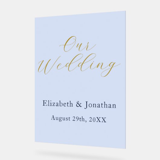 Opulent Blue Wedding Acrylschild (Winkel)