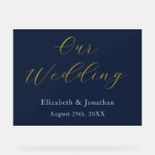 Opulent Blue Wedding Acrylschild (Vorderseite)