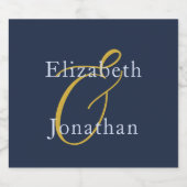 Opulent Blue Wedding Alkoholflaschenetikett (Einzelnes Label)