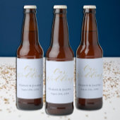 Opulent Blue Wedding Bierflaschenetikett