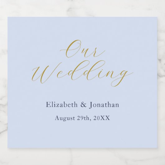 Opulent Blue Wedding Bierflaschenetikett (Einzelnes Label)