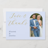 Opulent Blue Wedding Dankeskarte (Vorderseite)