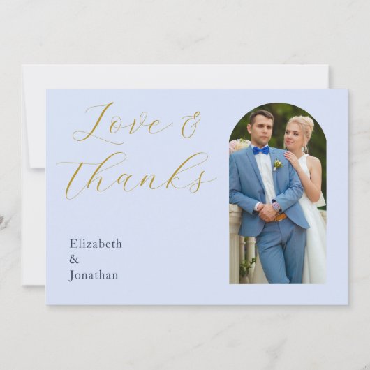 Opulent Blue Wedding Dankeskarte (Vorderseite)