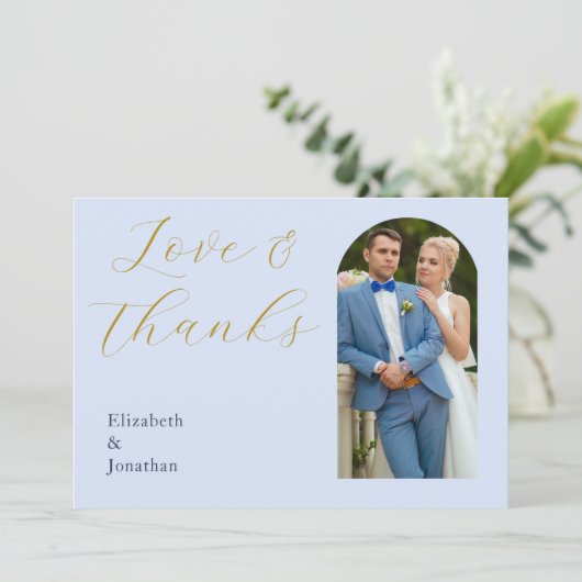 Opulent Blue Wedding Dankeskarte (Stehend Vorderseite)