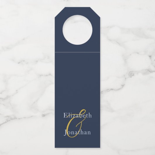 Opulent Blue Wedding Flaschenanhänger (Vorderseite)