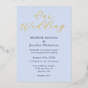 Opulent Blue Wedding Folieneinladung