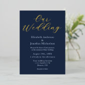 Opulent Blue Wedding Folieneinladung (Stehend vorne)