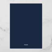 Opulent Blue Wedding Folieneinladung (Rückseite)