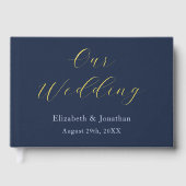 Opulent Blue Wedding Gästebuch (Vorderseite)