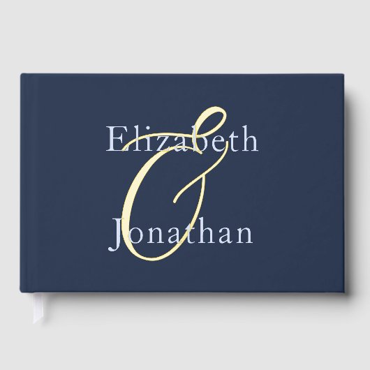 Opulent Blue Wedding Gästebuch (Vorderseite)