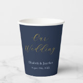 Opulent Blue Wedding Pappbecher (Vorderseite)