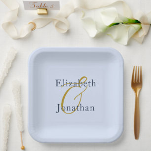 Opulent Blue Wedding Pappteller