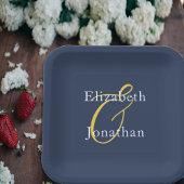 Opulent Blue Wedding Pappteller