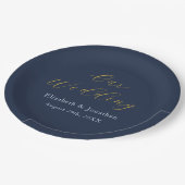 Opulent Blue Wedding Pappteller (Schrägansicht)