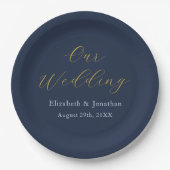 Opulent Blue Wedding Pappteller (Vorderseite)