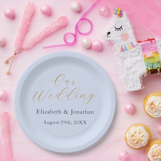 Opulent Blue Wedding Pappteller (Party)