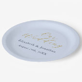 Opulent Blue Wedding Pappteller (Schrägansicht)