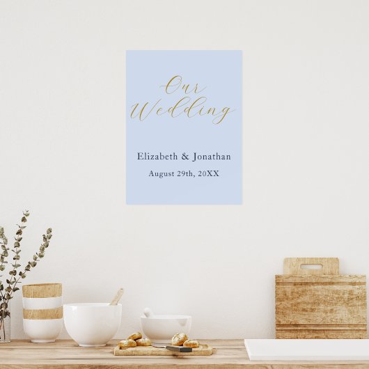 Opulent Blue Wedding Poster (Küche)