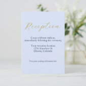 Opulent Blue Wedding Reception Begleitkarte (Stehend Vorderseite)