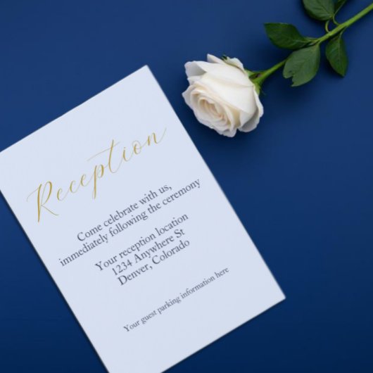 Opulent Blue Wedding Reception Begleitkarte