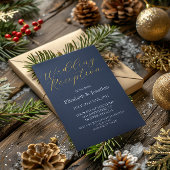 Opulent Blue Wedding Reception Einladung