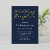 Opulent Blue Wedding Reception Folieneinladung (Stehend vorne)