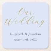 Opulent Blue Wedding Rechteckiger Pappuntersetzer (Vorderseite)