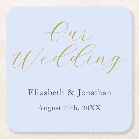 Opulent Blue Wedding Rechteckiger Pappuntersetzer (Vorderseite)