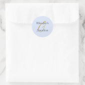 Opulent Blue Wedding Runder Aufkleber (Tasche)