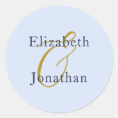Opulent Blue Wedding Runder Aufkleber (Vorderseite)