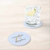 Opulent Blue Wedding Runder Pappuntersetzer (Vor Ort)