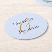 Opulent Blue Wedding Runder Pappuntersetzer (Angewinkelt)