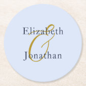 Opulent Blue Wedding Runder Pappuntersetzer (Vorderseite)