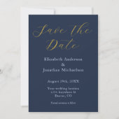 Opulent Blue Wedding Save The Date (Vorderseite)