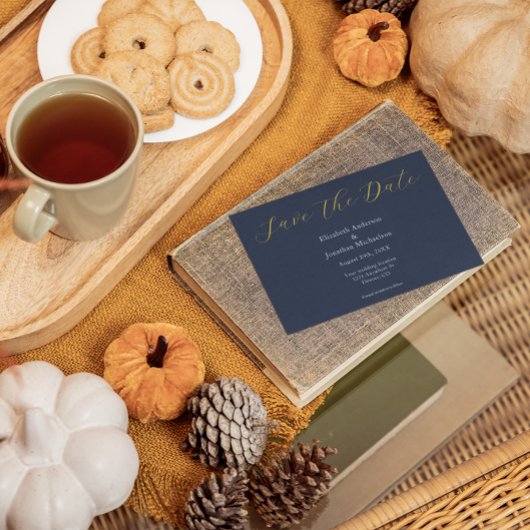Opulent Blue Wedding Save The Date