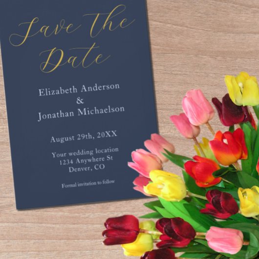 Opulent Blue Wedding Save The Date