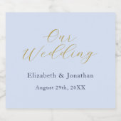 Opulent Blue Wedding Schaumweinetikett (Einzelnes Label)