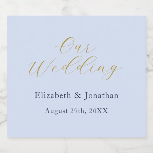 Opulent Blue Wedding Schaumweinetikett (Einzelnes Label)