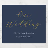 Opulent Blue Wedding Schaumweinetikett (Einzelnes Label)